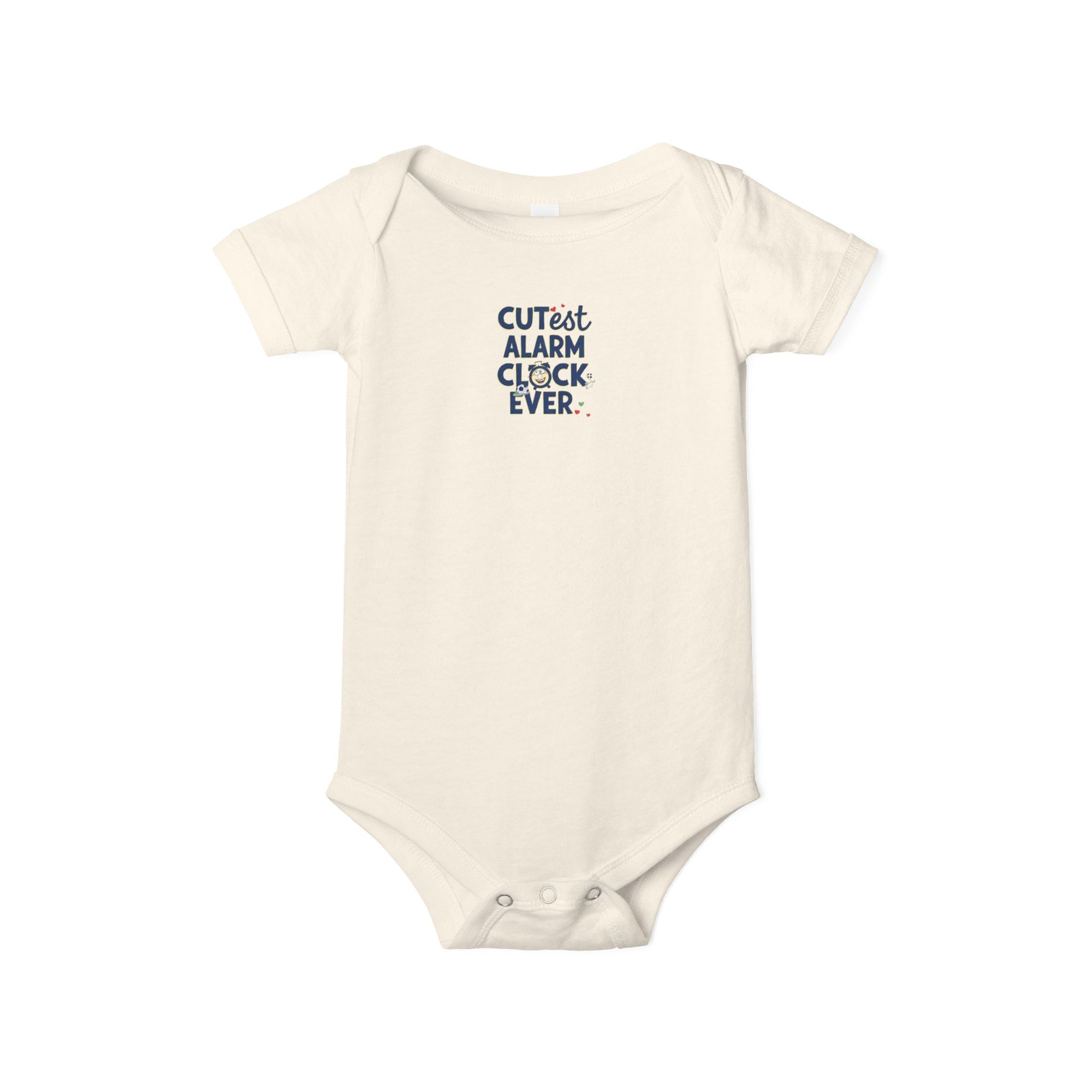 Adorable Infant One Piece with 'Cutest Alarm Clock Ever' Design