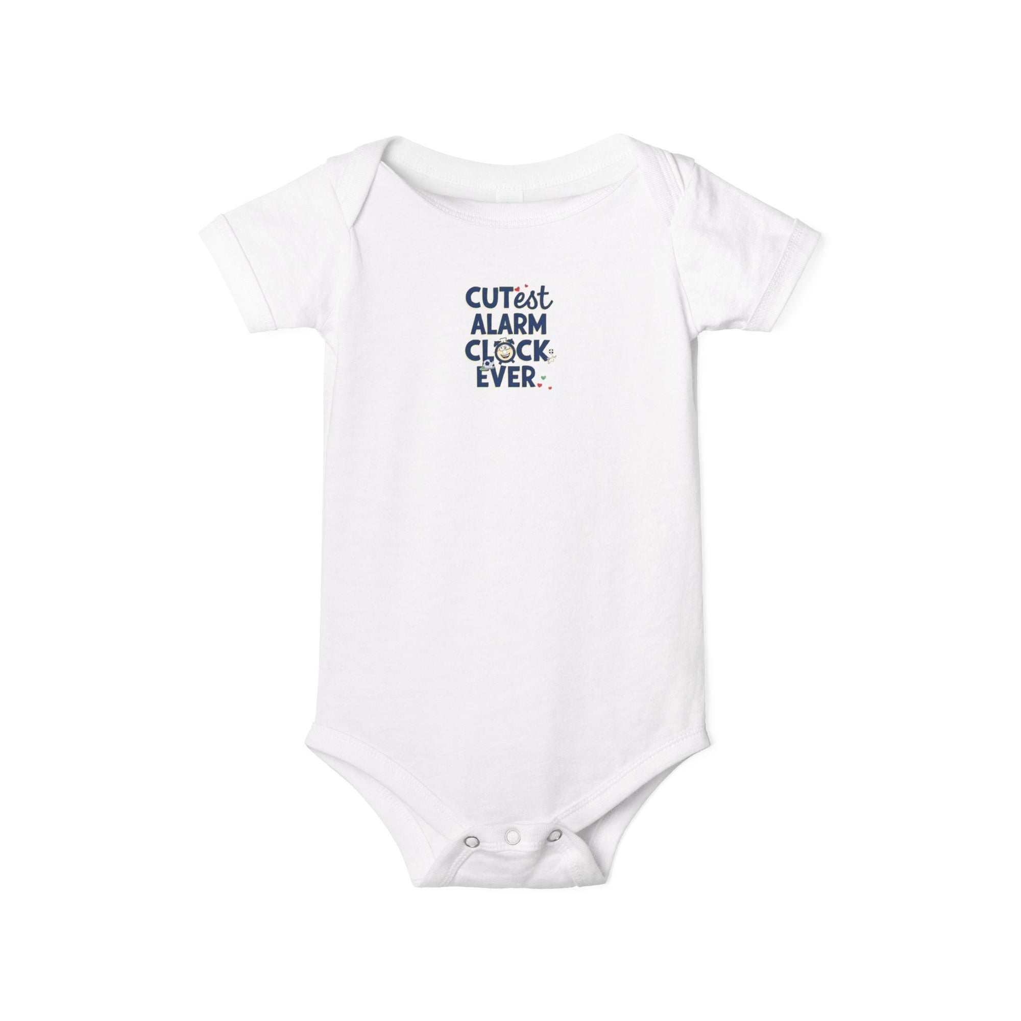 Adorable Infant One Piece with 'Cutest Alarm Clock Ever' Design