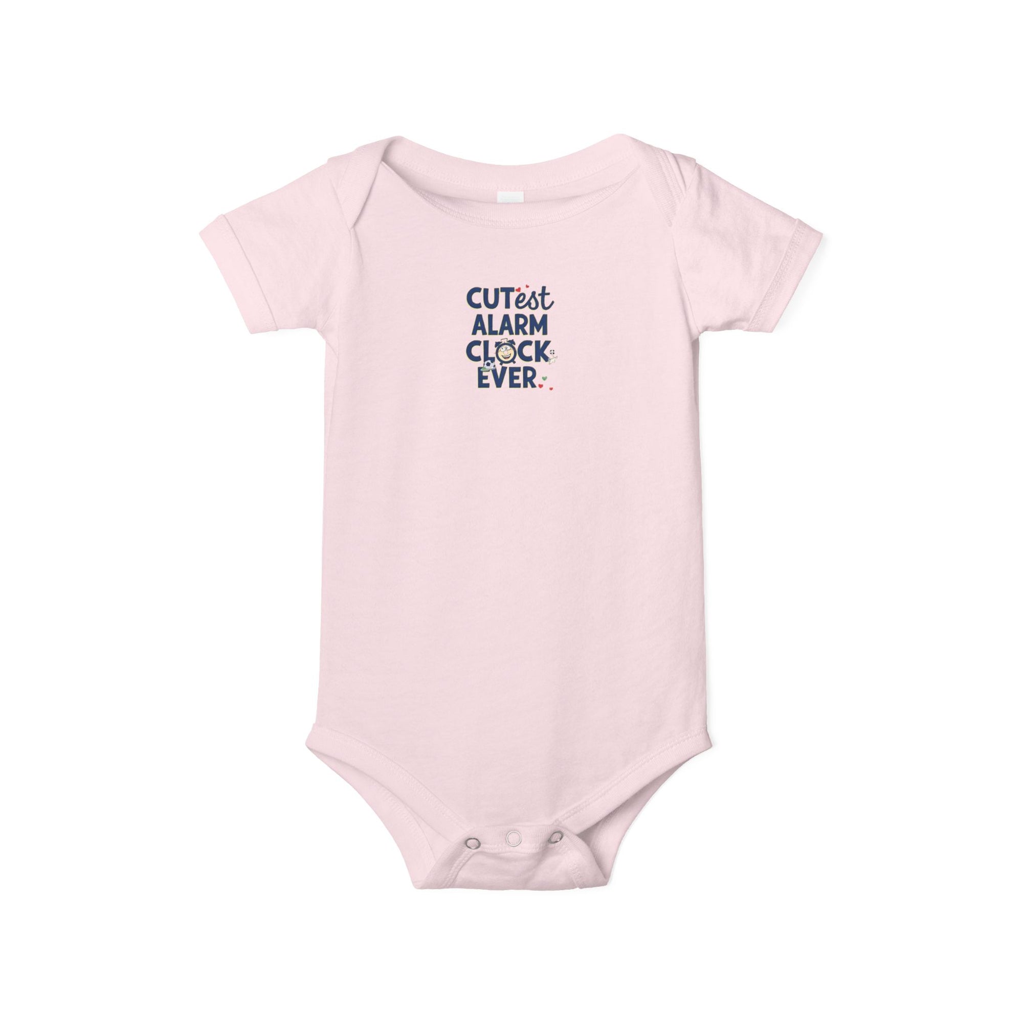 Adorable Infant One Piece with 'Cutest Alarm Clock Ever' Design