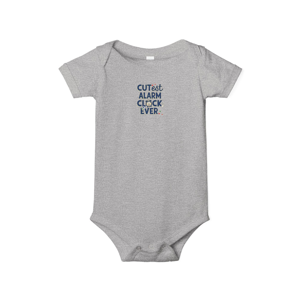 Adorable Infant One Piece with 'Cutest Alarm Clock Ever' Design