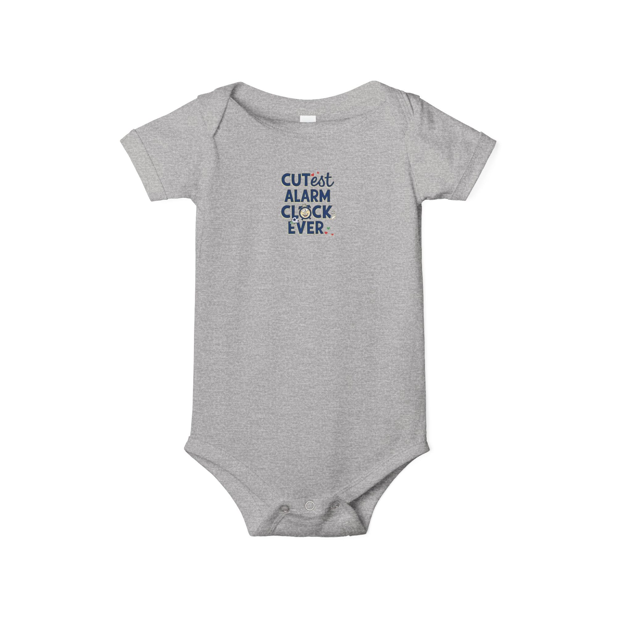Adorable Infant One Piece with 'Cutest Alarm Clock Ever' Design