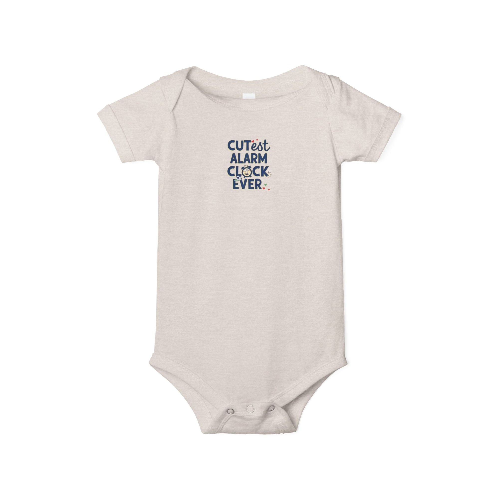Adorable Infant One Piece with 'Cutest Alarm Clock Ever' Design