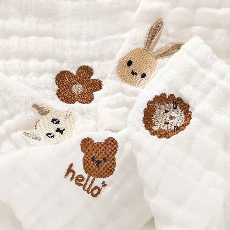 6 Layer Cotton Embroidered Baby Burp Cloth multivariant-4