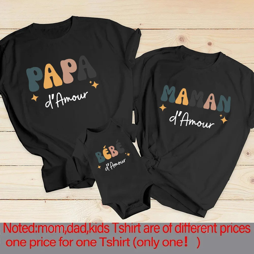 Dad Mom and Me Family Matching Outfit T-shirt