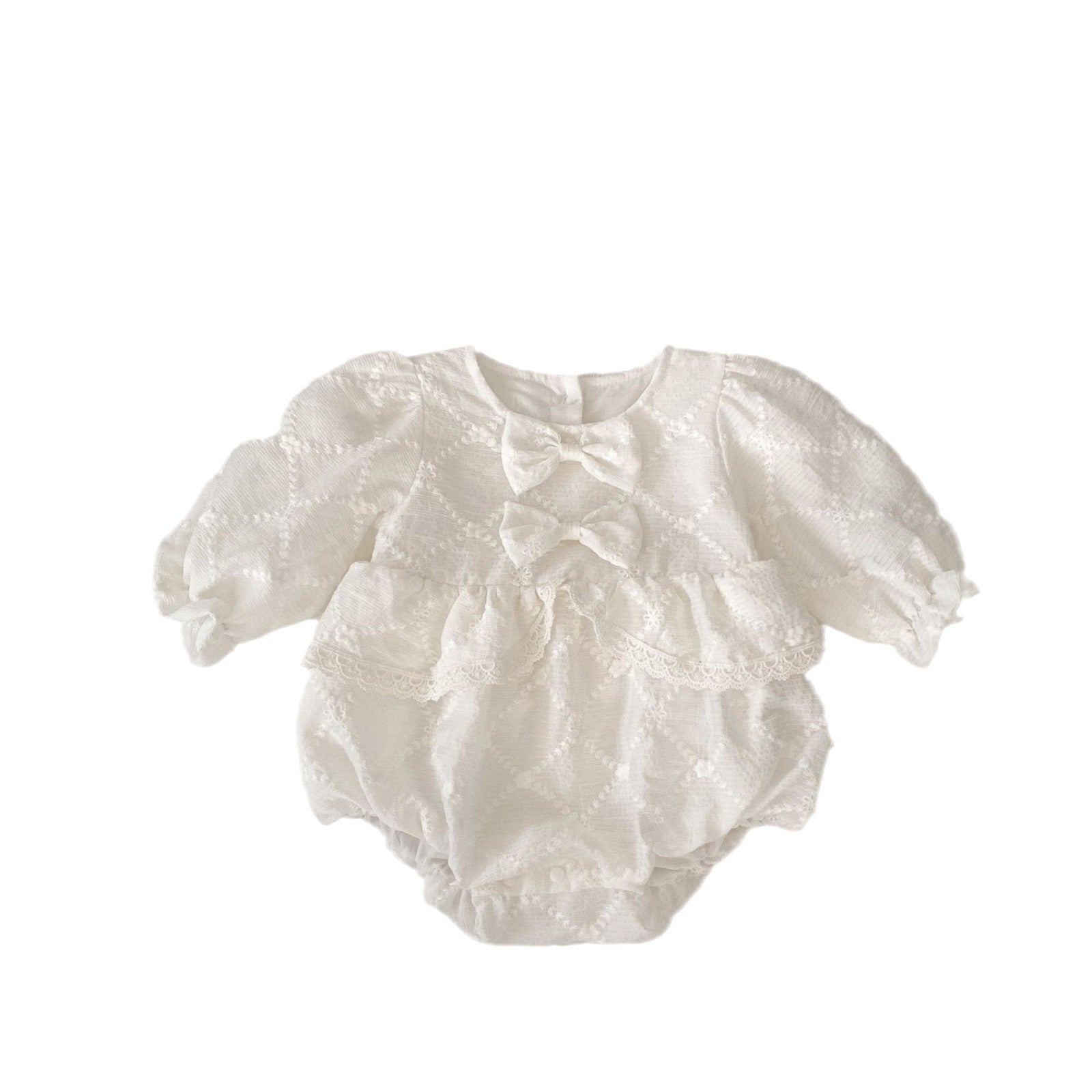 Spring Arrival Baby Girls Long Sleeves Floral Embroidered Bodysuits bodysuit-1