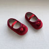 Autumn Baby Girl Vintage Design Double-Cherry Attached Toddler Soft-Sole Anti-slip Walking Shoes-1