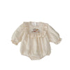 Spring Arrival Baby Girls Long Sleeves Floral Embroidered Bodysuits bodysuit-0