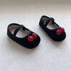 Autumn Baby Girl Vintage Design Double-Cherry Attached Toddler Soft-Sole Anti-slip Walking Shoes-2