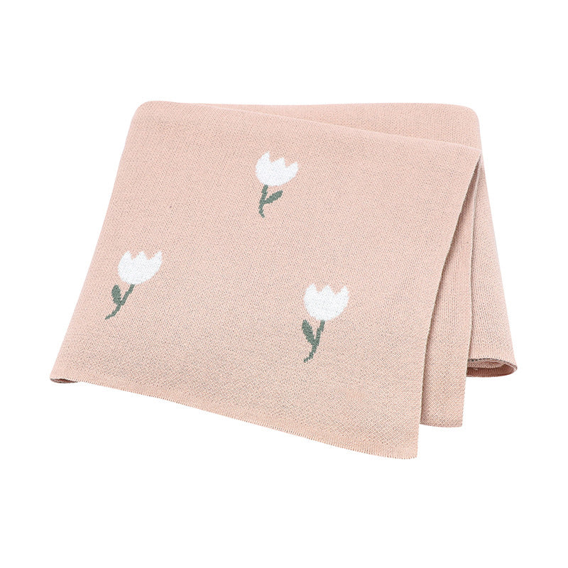 Best-Selling Knitted Baby Blanket With Fresh Floral Design: Collection For Spring, Autumn, And Winter-1