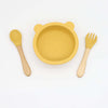 Baby Bear Shape Food Training Silicone Bowl With Spoon Tableware-9