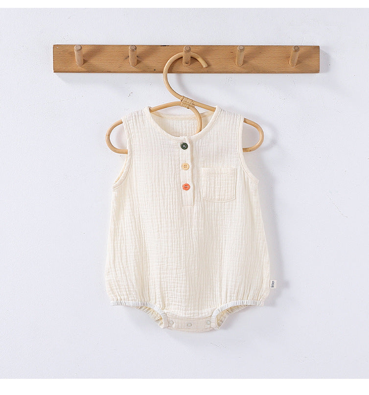 Summer Arrival Baby Unisex Sleeveless Plain bodysuit Bodysuits-1