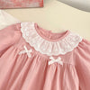 Spring Arrival Baby Girls Long Sleeves Floral Embroidered Collar bodysuit Bodysuits-1