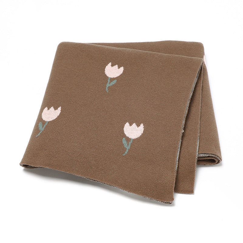 Best-Selling Knitted Baby Blanket With Fresh Floral Design: Collection For Spring, Autumn, And Winter-2