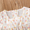 Baby Girl Floral Print Square Collar bodysuit With Hat-3