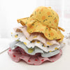 Baby Girl Floral Print Adjustable Design Sunshade Bucket Hats-3