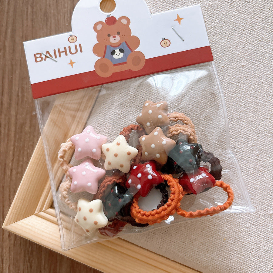 Collection of Versatile Cute Cartoon Small Children’s Star Hair Clip and Lace Baby Headband-3