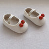 Autumn Baby Girl Vintage Design Double-Cherry Attached Toddler Soft-Sole Anti-slip Walking Shoes-3
