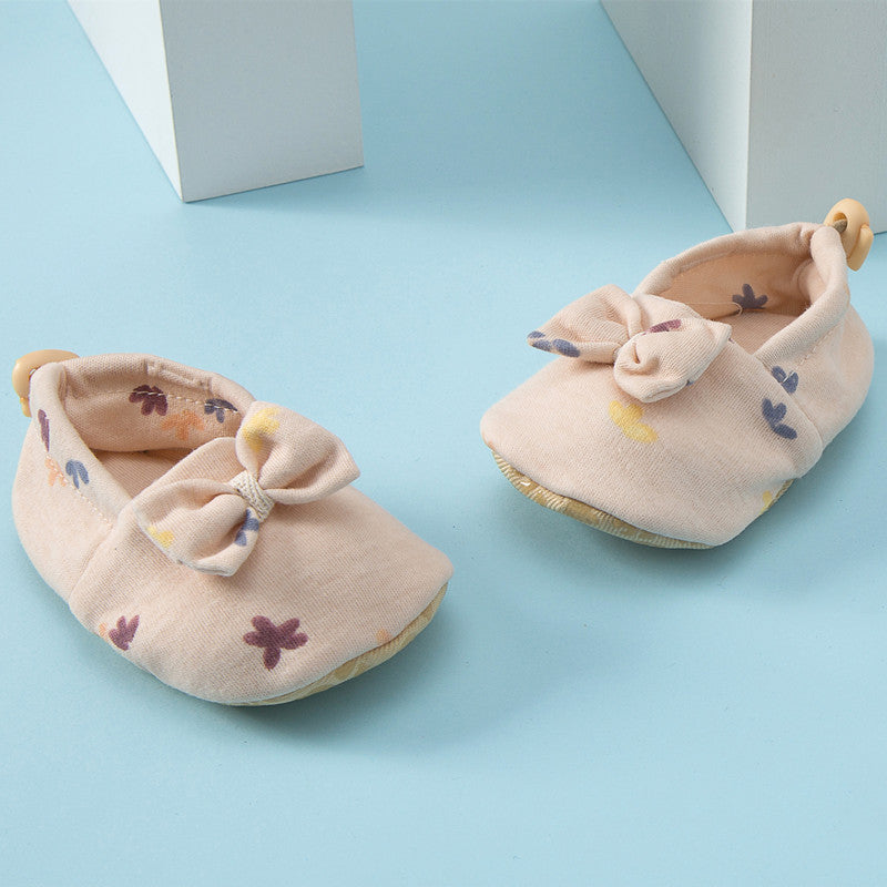 Summer Hot Selling Baby Simple Cartoon Print Soft Sole Anti-slip Shoes with Cotton Fabric-4