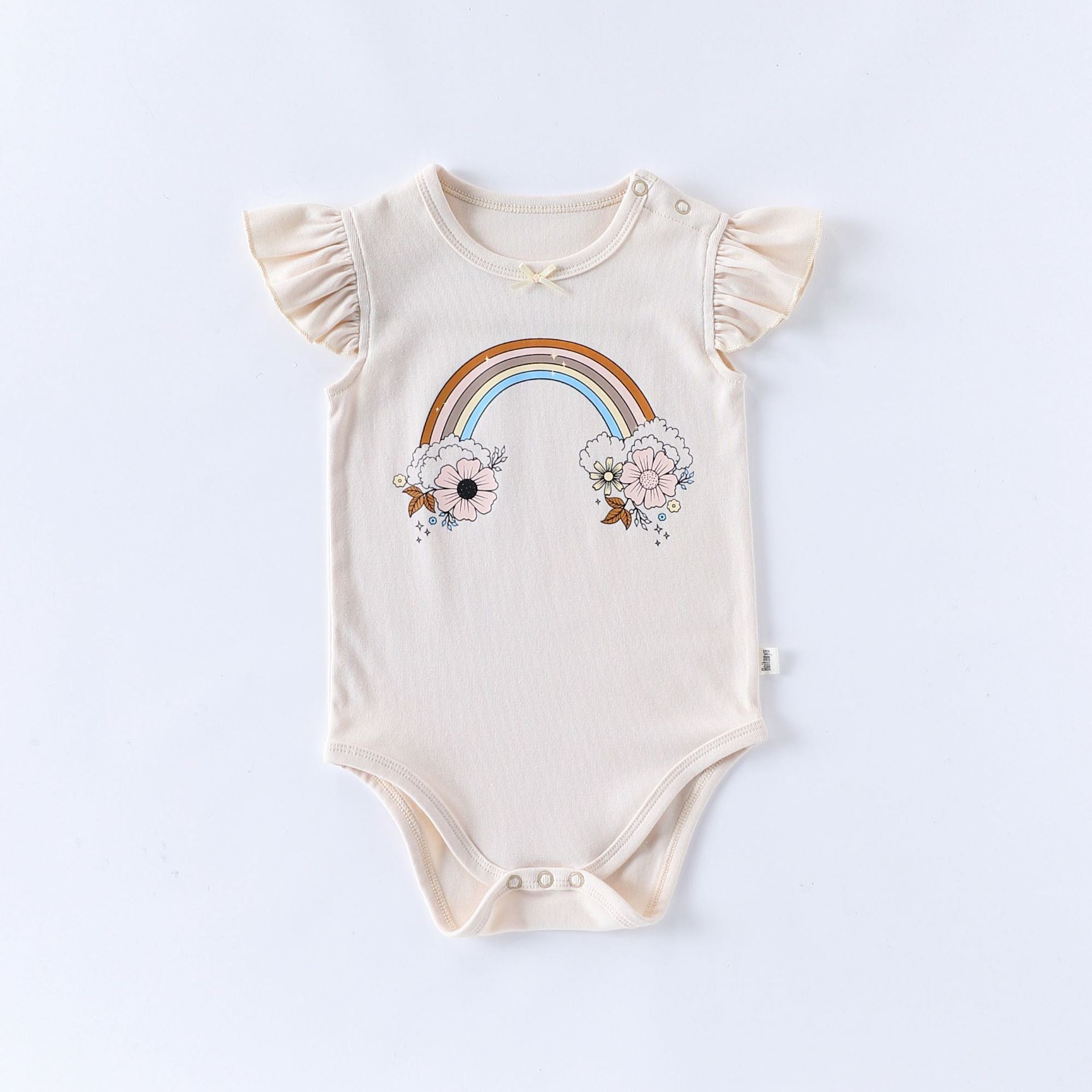 Summer Arrival Baby Girls Fly Sleeves Floral Pattern bodysuit Bodysuits-4
