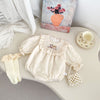 Spring Arrival Baby Girls Long Sleeves Floral Embroidered Bodysuits bodysuit-3
