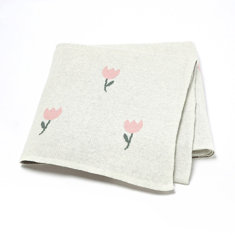 Best-Selling Knitted Baby Blanket With Fresh Floral Design: Collection For Spring, Autumn, And Winter-3
