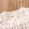 Baby Girl Floral Print Square Collar bodysuit With Hat-4