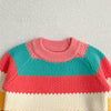 Baby Girl Rainbow Strips Knitting Pullover Sweater-4