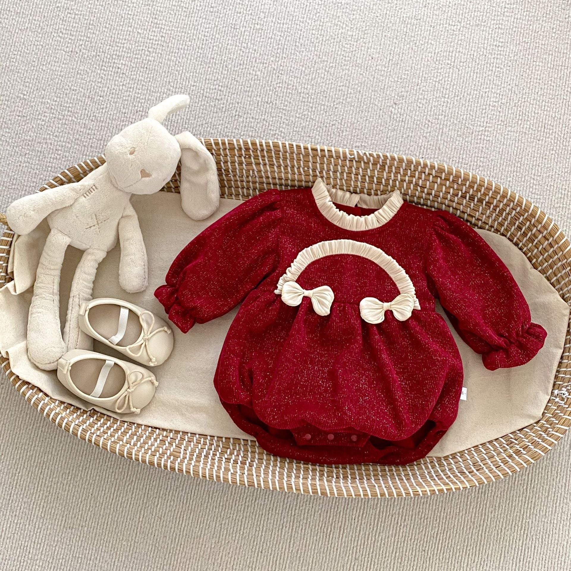 Autumn and Winter Arrival Baby Girls Long Sleeves Ruffle Neck Cozy bodysuit Bodysuits-0