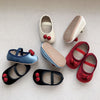 Autumn Baby Girl Vintage Design Double-Cherry Attached Toddler Soft-Sole Anti-slip Walking Shoes-0
