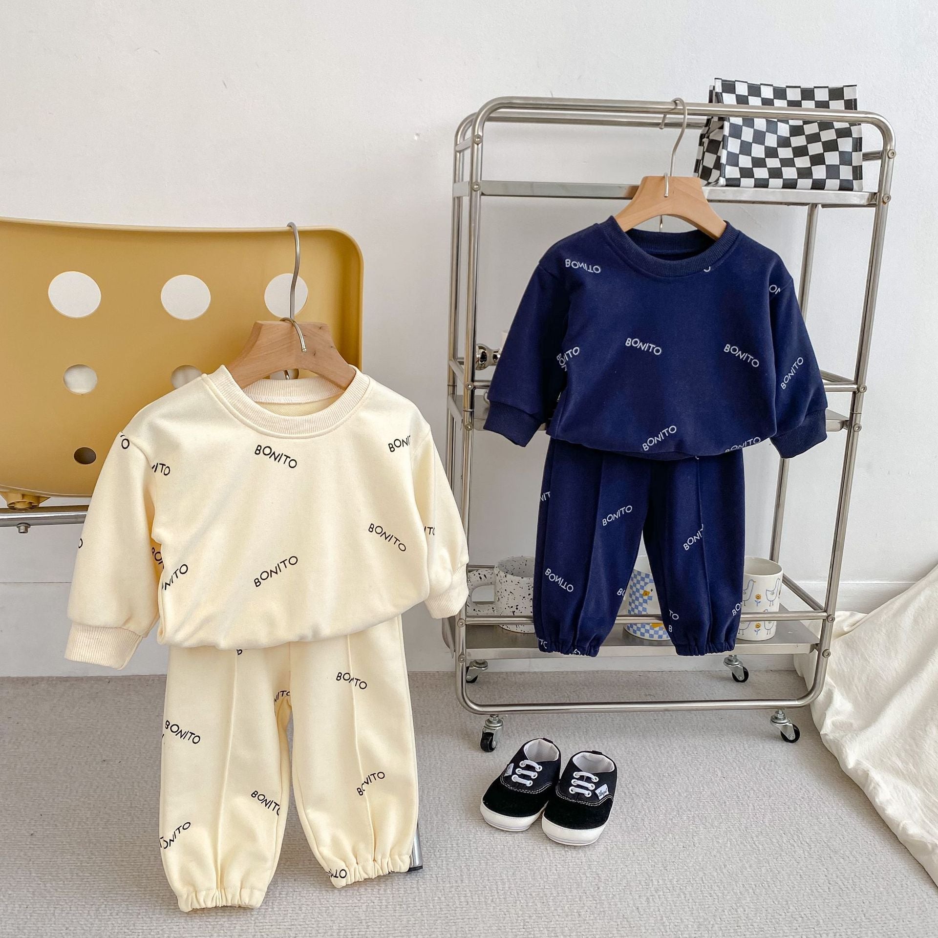 Arrival Autumn Baby Boys Long Sleeves Simple Letters Print Top Shirt and Trousers – Matching Set-0