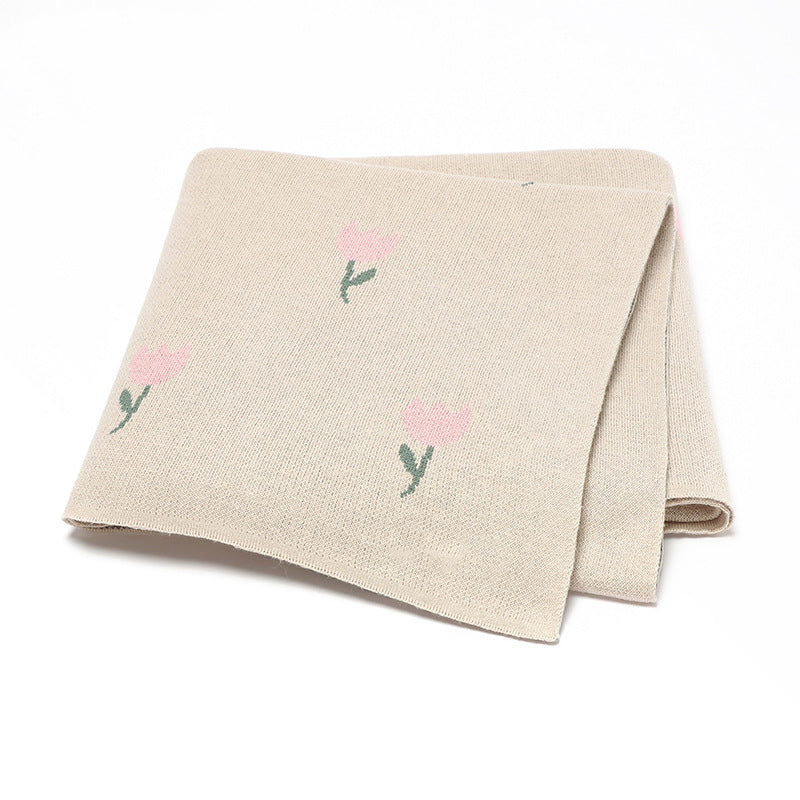 Best-Selling Knitted Baby Blanket With Fresh Floral Design: Collection For Spring, Autumn, And Winter-4