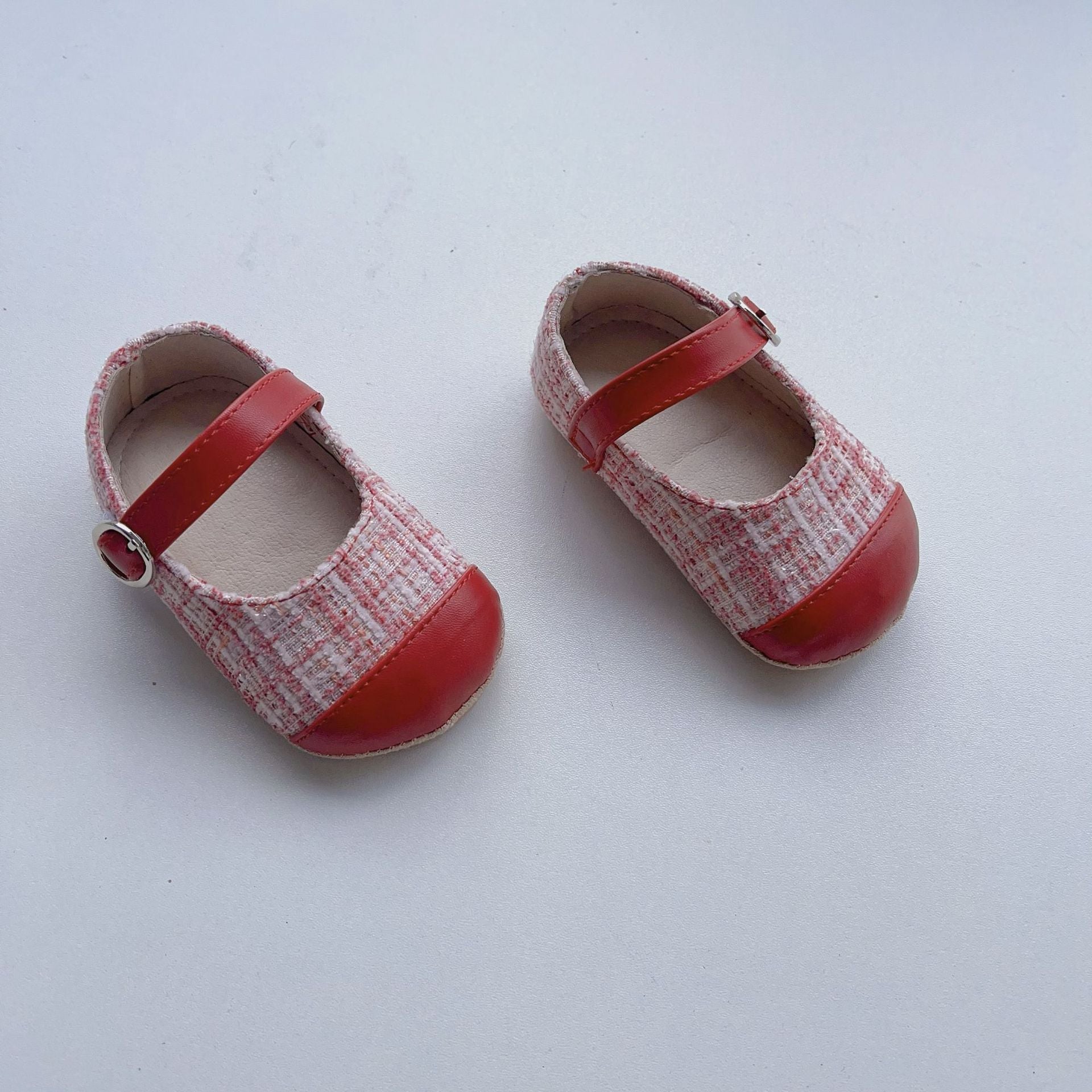 Spring Baby Girl Color Patchwork Cloth Toddler Soft-Sole Anti-Slip Walking Shoes-7