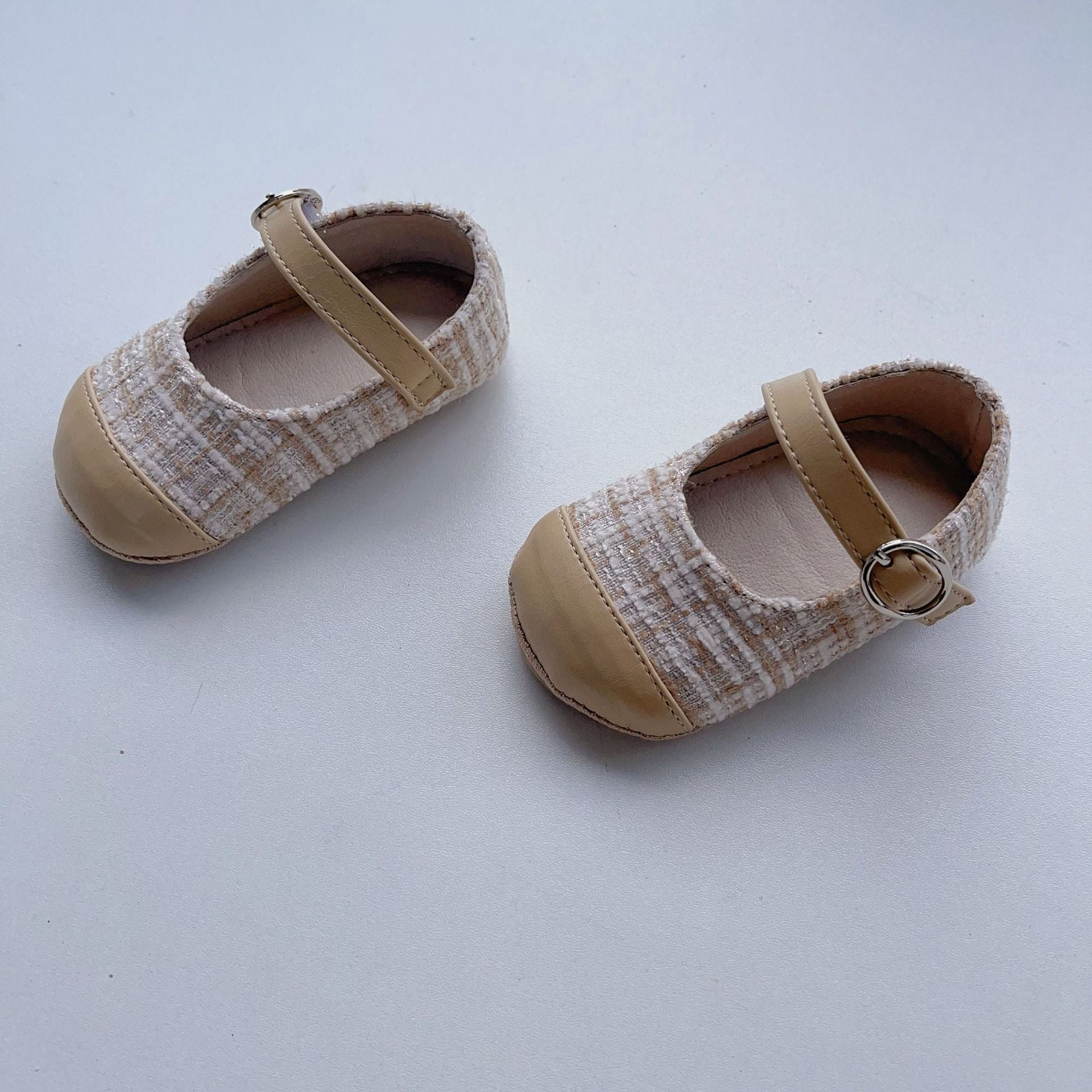 Spring Baby Girl Color Patchwork Cloth Toddler Soft-Sole Anti-Slip Walking Shoes-5