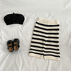 Baby Striped Pattern Lapel Knitted Cardigan or Pants-7