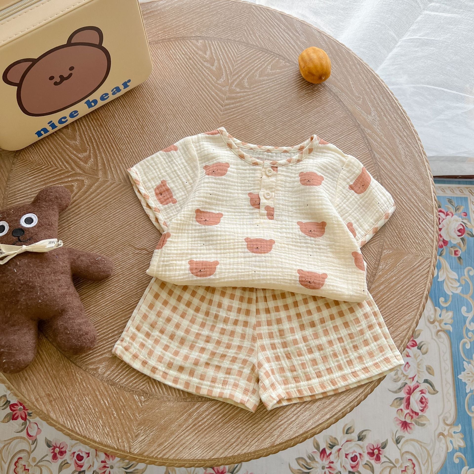 Baby Print Pattern T-Shirt Combo Shorts In Summer Sets-7